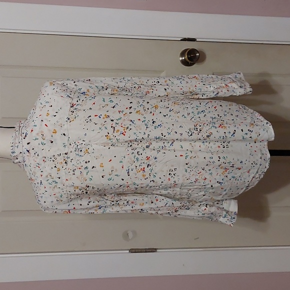 BeachLunchLounge Multicolor Abstract Print Long Sleeve Button Front Shirt Size M - Picture 6 of 9
